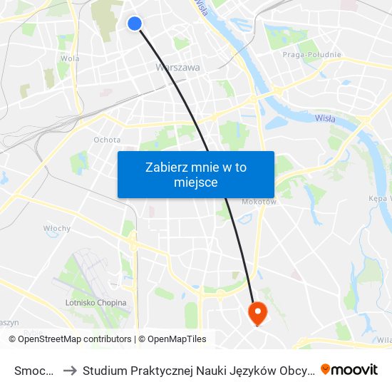 Smocza to Studium Praktycznej Nauki Języków Obcych (SPNJO) SGGW map