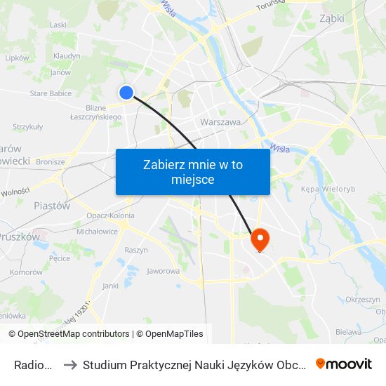 Radiowa 02 to Studium Praktycznej Nauki Języków Obcych (SPNJO) SGGW map