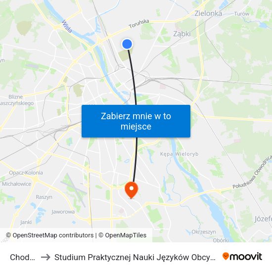 Chodecka to Studium Praktycznej Nauki Języków Obcych (SPNJO) SGGW map