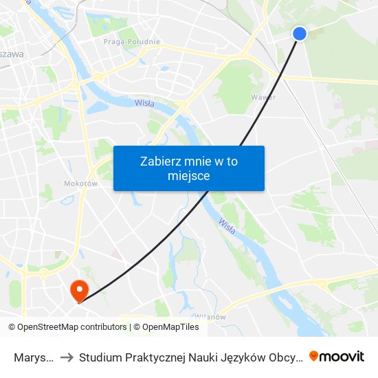 Marysin to Studium Praktycznej Nauki Języków Obcych (SPNJO) SGGW map