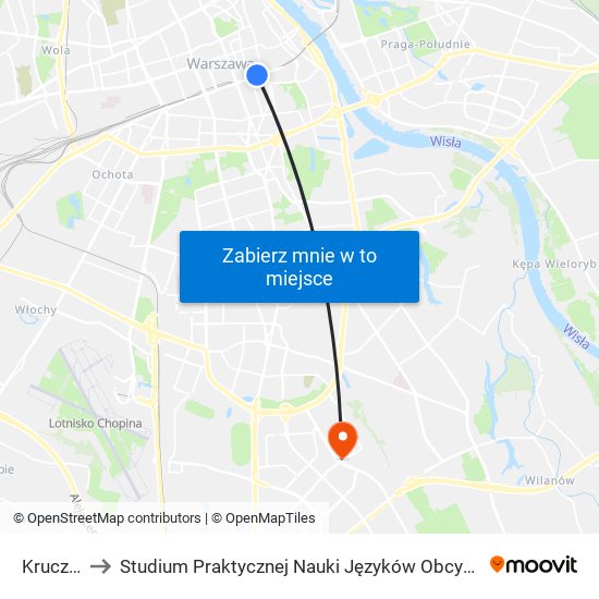 Krucza to Studium Praktycznej Nauki Języków Obcych (SPNJO) SGGW map