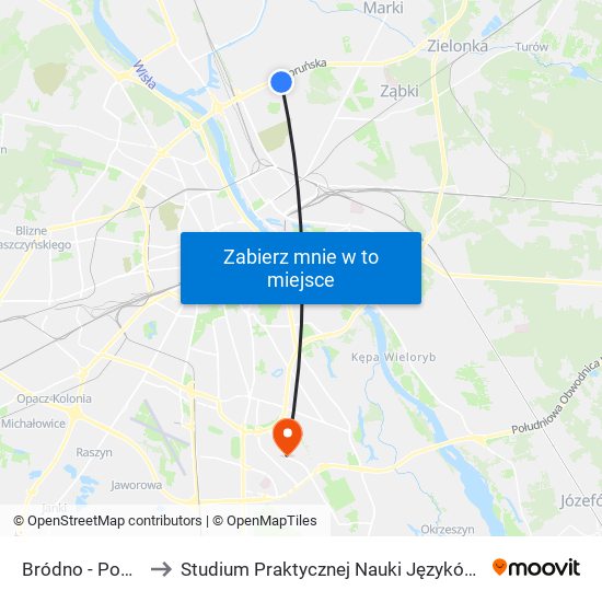 Bródno-Podgrodzie to Studium Praktycznej Nauki Języków Obcych (SPNJO) SGGW map