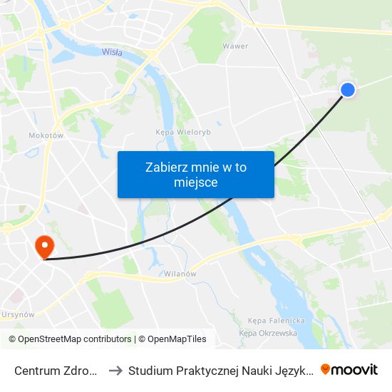 Centrum Zdrowia Dziecka 01 to Studium Praktycznej Nauki Języków Obcych (SPNJO) SGGW map