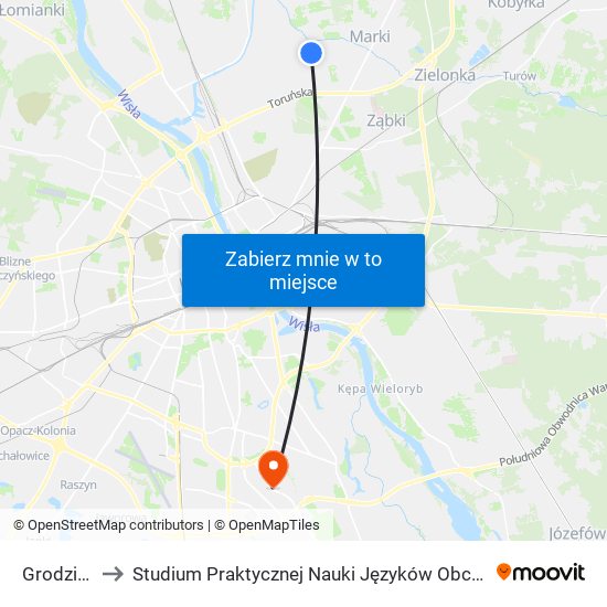 Grodzisk 02 to Studium Praktycznej Nauki Języków Obcych (SPNJO) SGGW map