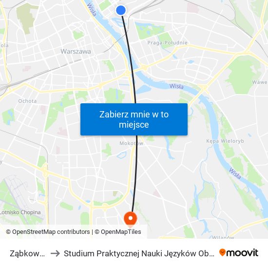 Ząbkowska to Studium Praktycznej Nauki Języków Obcych (SPNJO) SGGW map