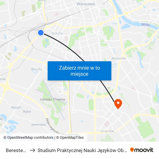 Berestecka 01 to Studium Praktycznej Nauki Języków Obcych (SPNJO) SGGW map