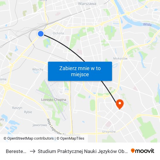 Berestecka 02 to Studium Praktycznej Nauki Języków Obcych (SPNJO) SGGW map