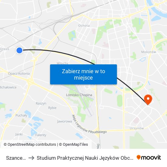 Szancera to Studium Praktycznej Nauki Języków Obcych (SPNJO) SGGW map