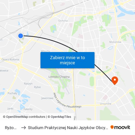 Ryżowa to Studium Praktycznej Nauki Języków Obcych (SPNJO) SGGW map