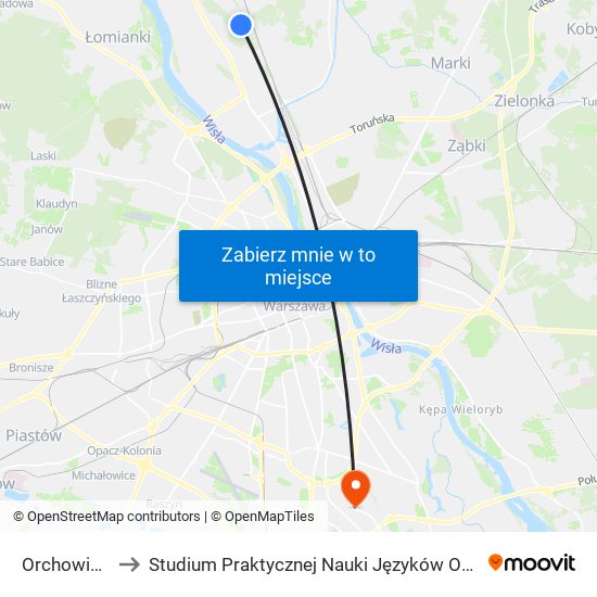 Orchowiecka 02 to Studium Praktycznej Nauki Języków Obcych (SPNJO) SGGW map