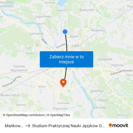 Mańkowska 02 to Studium Praktycznej Nauki Języków Obcych (SPNJO) SGGW map