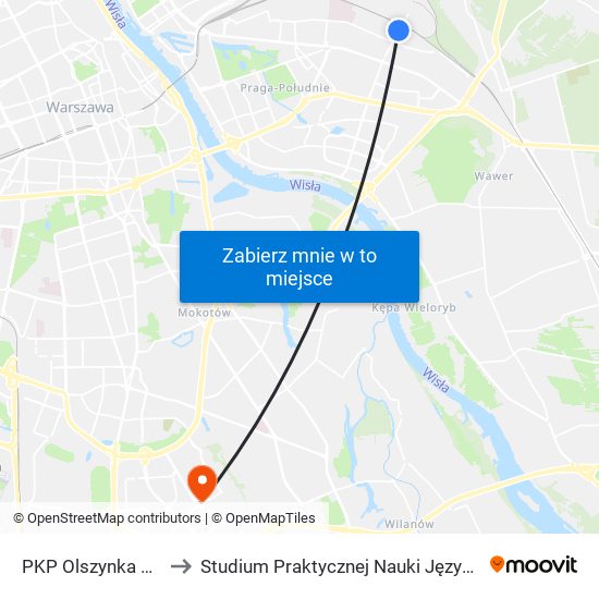 PKP Olszynka Grochowska 03 to Studium Praktycznej Nauki Języków Obcych (SPNJO) SGGW map