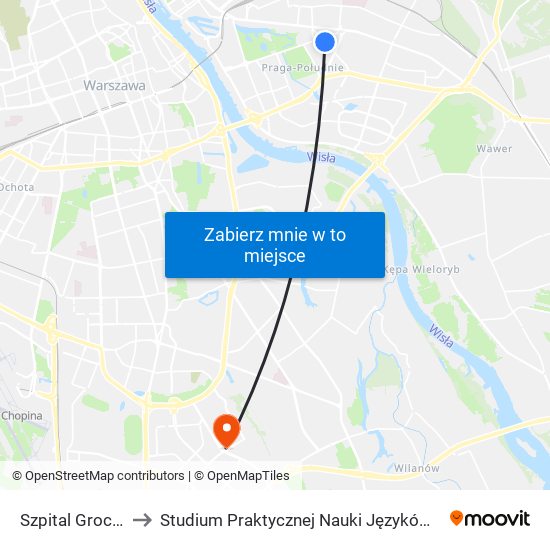 Szpital Grochowski 01 to Studium Praktycznej Nauki Języków Obcych (SPNJO) SGGW map