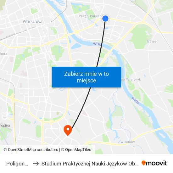 Poligonowa to Studium Praktycznej Nauki Języków Obcych (SPNJO) SGGW map