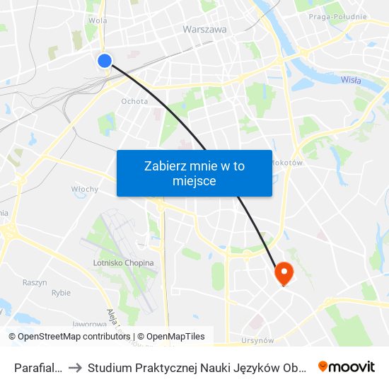 Parafialna 02 to Studium Praktycznej Nauki Języków Obcych (SPNJO) SGGW map