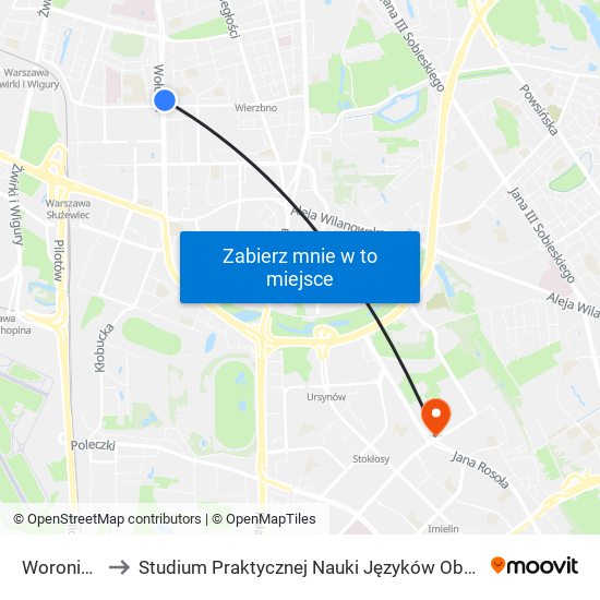 Woronicza 02 to Studium Praktycznej Nauki Języków Obcych (SPNJO) SGGW map