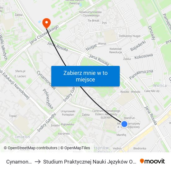 Cynamonowa to Studium Praktycznej Nauki Języków Obcych (SPNJO) SGGW map