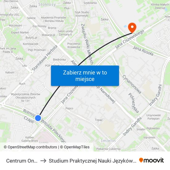 Centrum Onkologii 04 to Studium Praktycznej Nauki Języków Obcych (SPNJO) SGGW map