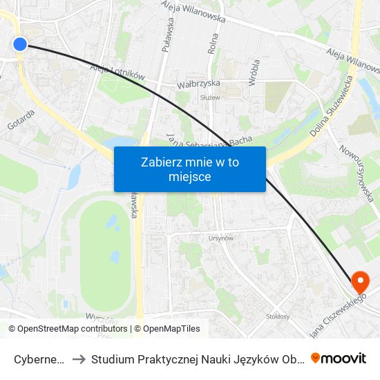 Cybernetyki 02 to Studium Praktycznej Nauki Języków Obcych (SPNJO) SGGW map