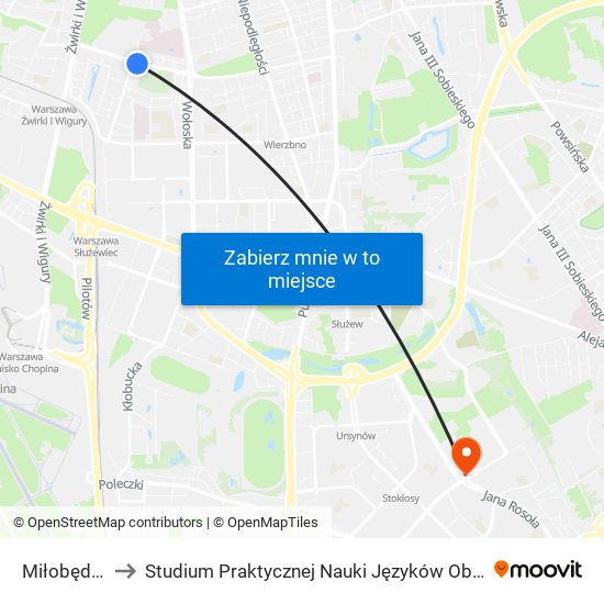 Miłobędzka 01 to Studium Praktycznej Nauki Języków Obcych (SPNJO) SGGW map