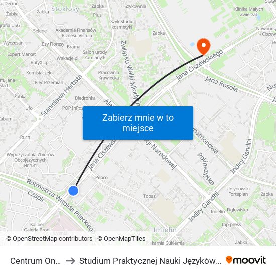 Centrum Onkologii 01 to Studium Praktycznej Nauki Języków Obcych (SPNJO) SGGW map