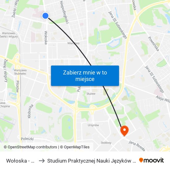 Wołoska-Szpital to Studium Praktycznej Nauki Języków Obcych (SPNJO) SGGW map