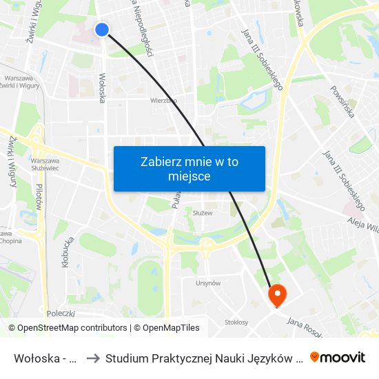 Wołoska-Szpital to Studium Praktycznej Nauki Języków Obcych (SPNJO) SGGW map