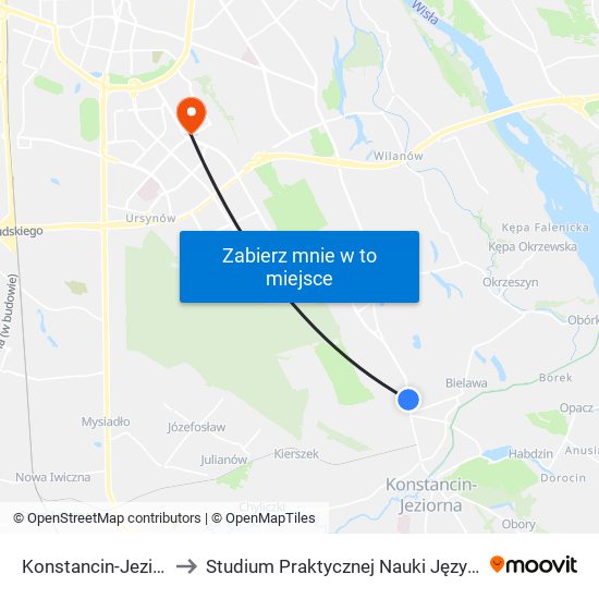 Konstancin-Jeziorna Borowa 02 to Studium Praktycznej Nauki Języków Obcych (SPNJO) SGGW map