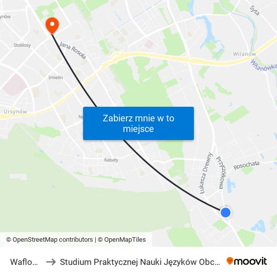 Waflowa 04 to Studium Praktycznej Nauki Języków Obcych (SPNJO) SGGW map