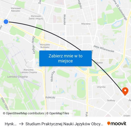 Hynka to Studium Praktycznej Nauki Języków Obcych (SPNJO) SGGW map