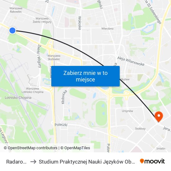 Radarowa 01 to Studium Praktycznej Nauki Języków Obcych (SPNJO) SGGW map