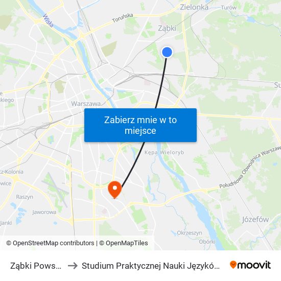 Ząbki Powstańców 02 to Studium Praktycznej Nauki Języków Obcych (SPNJO) SGGW map