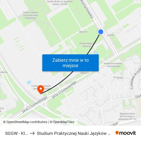 SGGW - Klinika 01 to Studium Praktycznej Nauki Języków Obcych (SPNJO) SGGW map