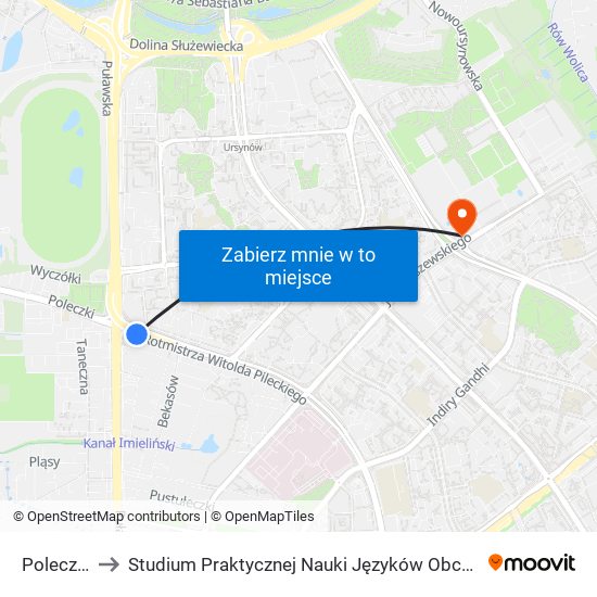 Poleczki to Studium Praktycznej Nauki Języków Obcych (SPNJO) SGGW map