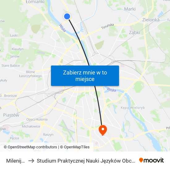 Milenijna 02 to Studium Praktycznej Nauki Języków Obcych (SPNJO) SGGW map