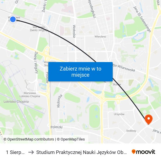 1 Sierpnia 03 to Studium Praktycznej Nauki Języków Obcych (SPNJO) SGGW map