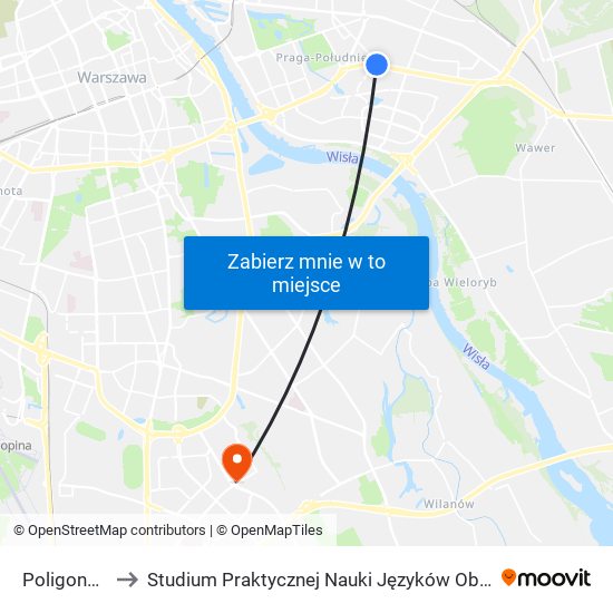 Poligonowa 02 to Studium Praktycznej Nauki Języków Obcych (SPNJO) SGGW map