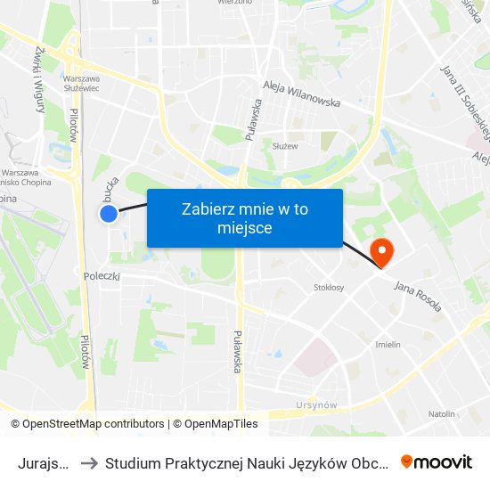 Jurajska to Studium Praktycznej Nauki Języków Obcych (SPNJO) SGGW map