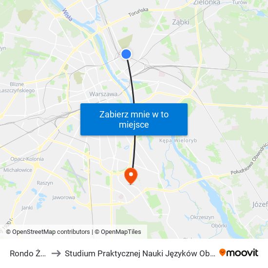 Rondo Żaba 02 to Studium Praktycznej Nauki Języków Obcych (SPNJO) SGGW map