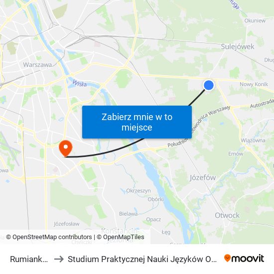 Rumiankowa 02 to Studium Praktycznej Nauki Języków Obcych (SPNJO) SGGW map