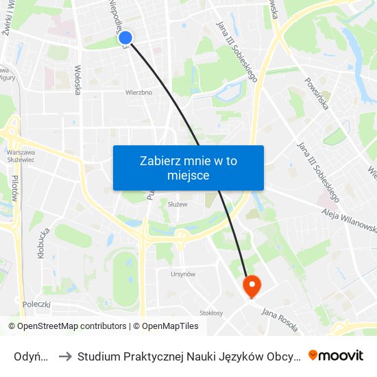 Odyńca 02 to Studium Praktycznej Nauki Języków Obcych (SPNJO) SGGW map