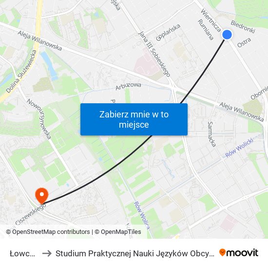 Łowcza to Studium Praktycznej Nauki Języków Obcych (SPNJO) SGGW map