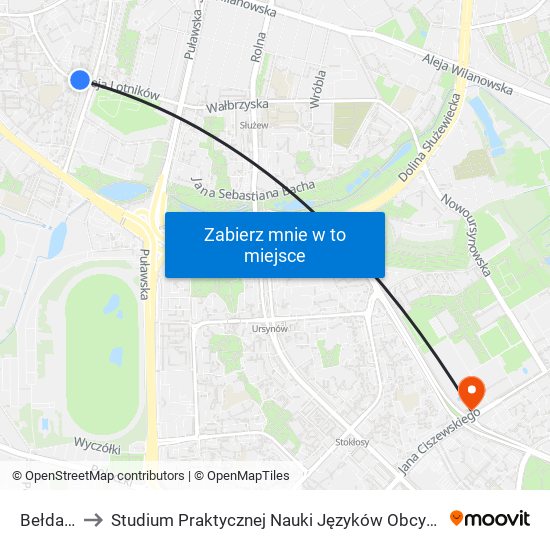 Bełdan 02 to Studium Praktycznej Nauki Języków Obcych (SPNJO) SGGW map