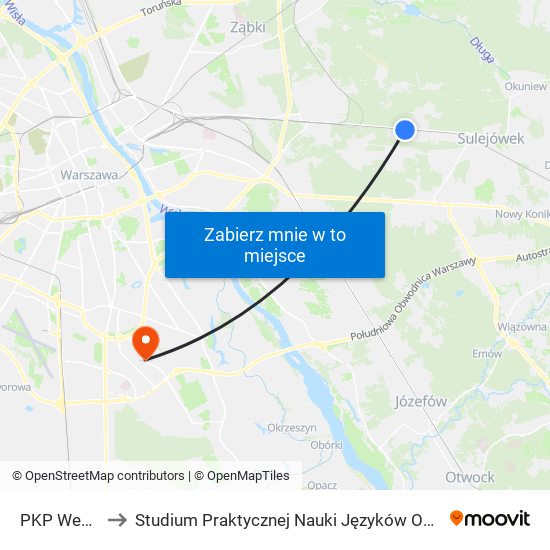 PKP Wesoła 01 to Studium Praktycznej Nauki Języków Obcych (SPNJO) SGGW map