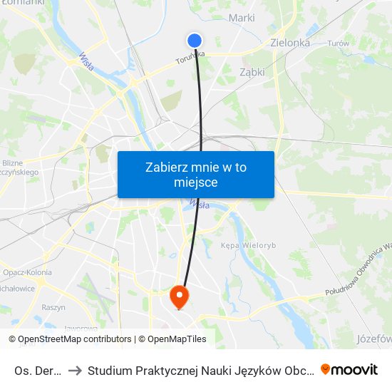 Os. Derby 01 to Studium Praktycznej Nauki Języków Obcych (SPNJO) SGGW map