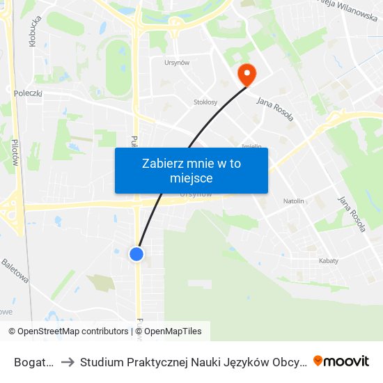 Bogatki 01 to Studium Praktycznej Nauki Języków Obcych (SPNJO) SGGW map