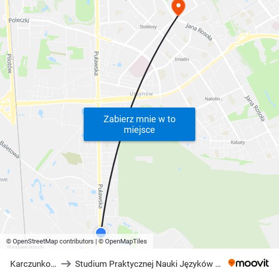 Karczunkowska 02 to Studium Praktycznej Nauki Języków Obcych (SPNJO) SGGW map