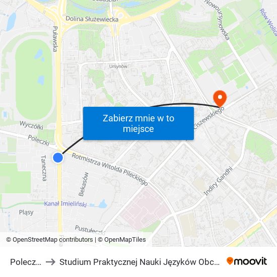 Poleczki 01 to Studium Praktycznej Nauki Języków Obcych (SPNJO) SGGW map