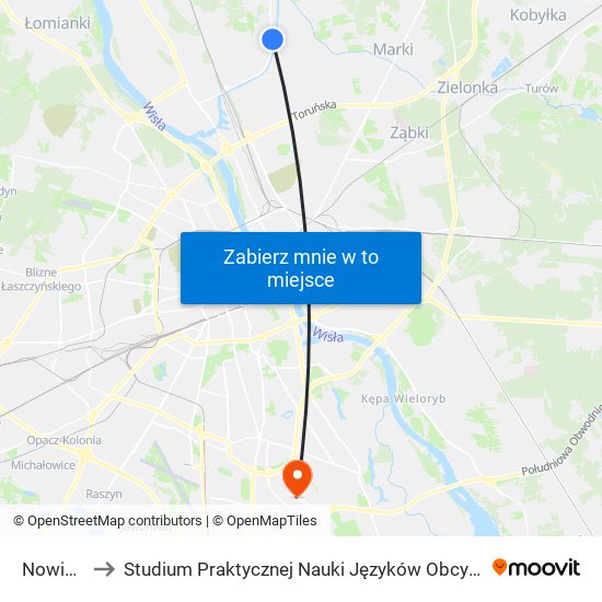 Nowiny 01 to Studium Praktycznej Nauki Języków Obcych (SPNJO) SGGW map