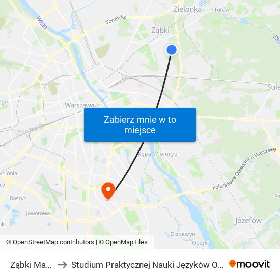 Ząbki Maczka 03 to Studium Praktycznej Nauki Języków Obcych (SPNJO) SGGW map